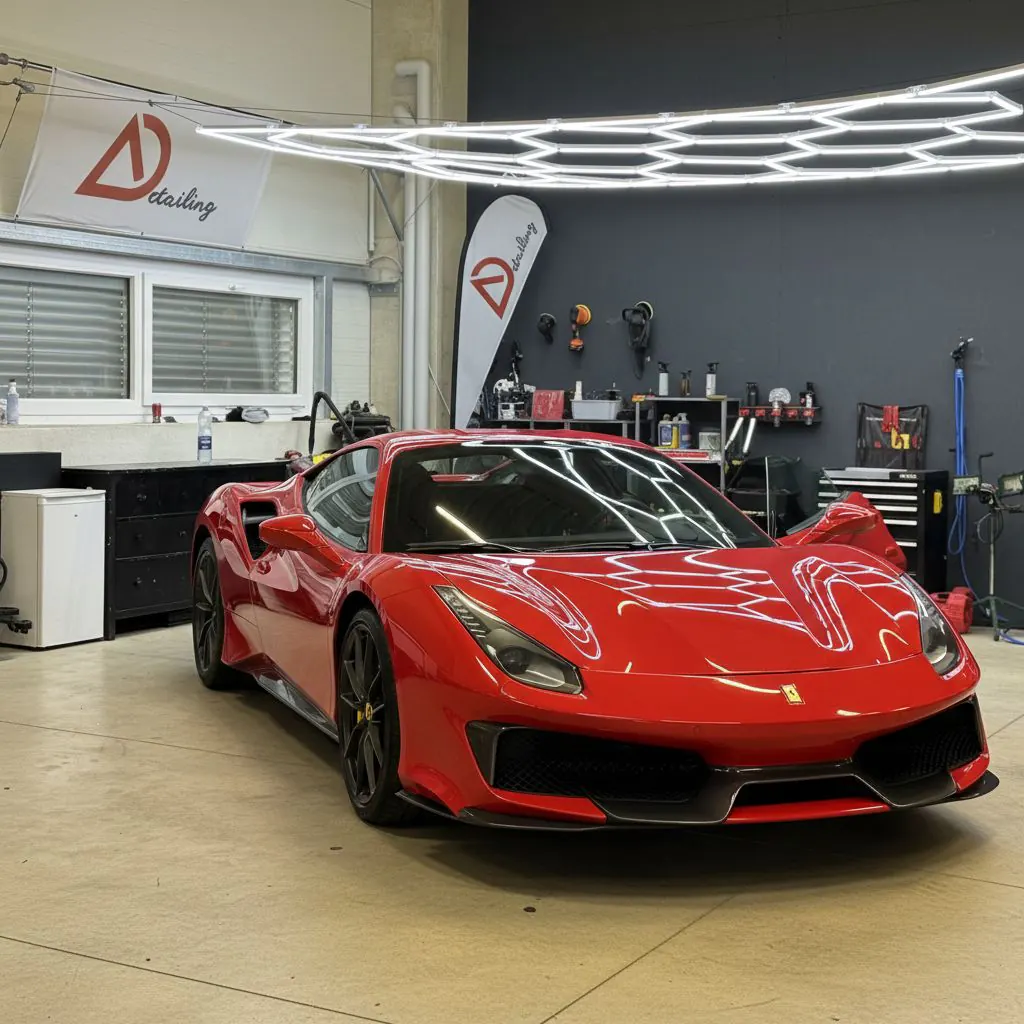 Ferrari 488 Pista in Rot, Aufbereitung bei A Detailing Linz